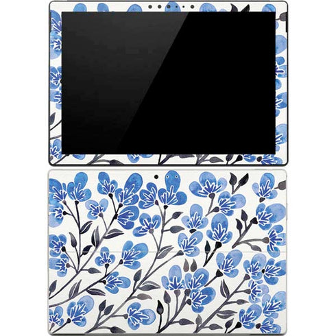 Cat Coq Blue Cherry Blossoms Surface Pro 4 Skin